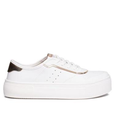 Imagem de Tênis Feminino Moleca Flatform Napa Sardenha Branco, Branco, 39