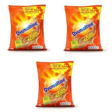 Imagem de Kit 3 pacotes achocolatado ovomaltine pacote 750g  sabor inconfundível