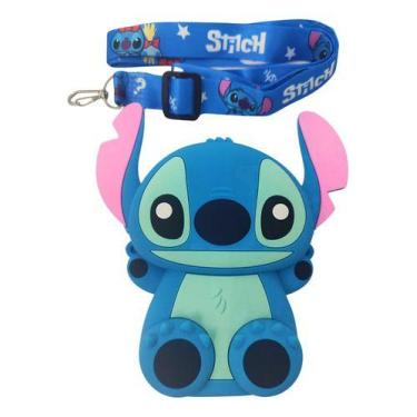 Imagem de Bolsinha Infantil Lilo Stitch Silicone Alça Carteira Acambamento Dos F