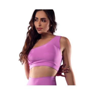 Imagem de Top fitness feminino com Bojo de ombro academia costas nua poliamida  