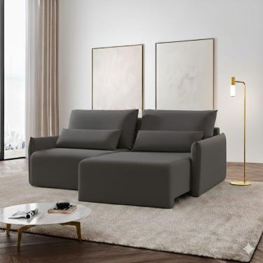 Imagem de Sofá Pequim Retrátil E Reclinável Caixa Zero 1,80m - Grafite