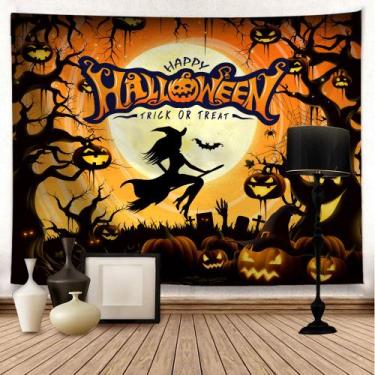 Imagem de Tapeçaria, microtecido de parede de Halloween, 200x150cm, decoração de