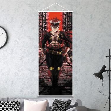 Imagem de Pôster de pintura de parede em tela Black Clovers Astas Anime - yiweis