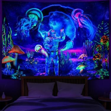 Imagem de Tapiz de Pared Astronauta Blacklight Heopapin Reactivo a UV 150x130cm