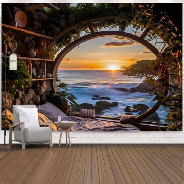 Imagem de Tapeçaria, paisagem, paisagem, microtecido, 300x185cm, decoração de pa