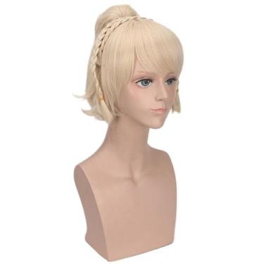 Imagem de Peruca Cosplay Finals Fantasy Gentianas Sintética Cabelo Sintético 35c