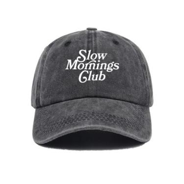 Imagem de Boné de beisebol de algodão lavado Trucker Slow Mornings Club - Yiweis