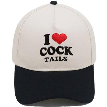 Imagem de Boné de beisebol, chapéu liso de algodão com texto bordado em coração 