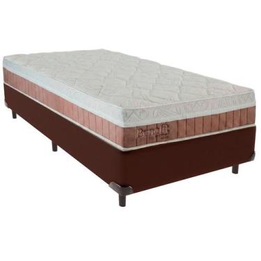Imagem de Cama Box Solteiro e Colchão Benefit Molas Ensacadas Colchobel Marrom