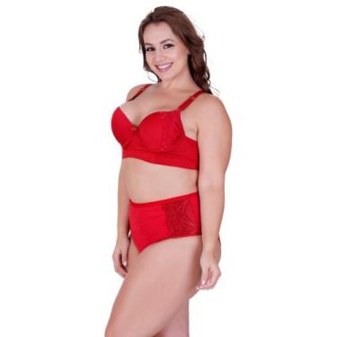 Imagem de Kit 3 Conjunto de Lingerie Plus Size Calcinha Cós Alta - c7 KIT 3 DANI
