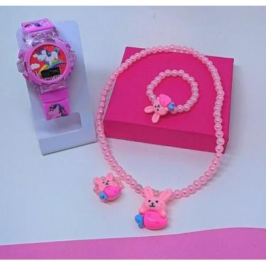 Imagem de Kit Relógio Digital Pisca Luz Led Colorido Toca Musica Disney +Conjunt