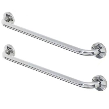 Imagem de Barra de Apoio Alca 80cm kit 2 Uni Acessibilidade Idoso Cadeirante Deficiente Box Banheiro Corrimao Corredor Seguranca