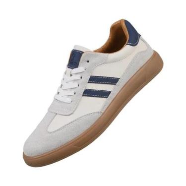 Imagem de Tênis Casuais Masculinos De Couro De Alta Qualidade, Antiderrapantes, 