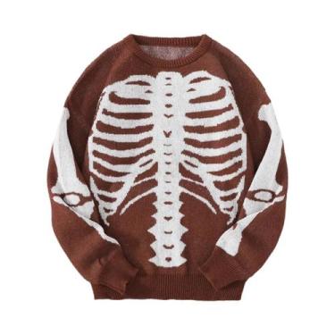 Imagem de Suéter Masculino De Tricô Com Gola Redonda E Padrão Jacquard Para Outo