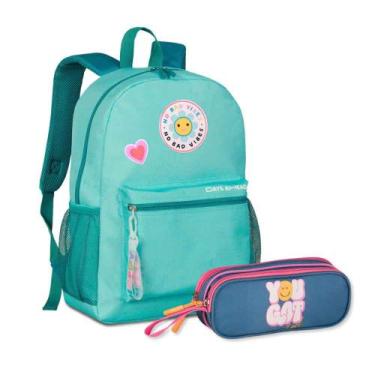 Imagem de Kit Escolar Mochila + Estojo Super Style Menina Original Clio -