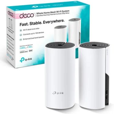 Imagem de Roteador Fast Wifi TP-Link, Rede Mesh AC1200 Mbps, Dual Band 2.4Ghz e 5.0Ghz 3 em 1 - DECO E4