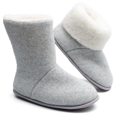 Imagem de Pantufa Bota Polar Cano Alto Unissex Sola Antiderrapante Adulta e Infa