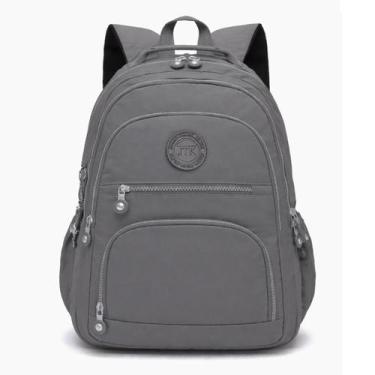 Imagem de Mochila Feminina Nylon Estilosa Impermeavel Grande - Multineos, Cinza