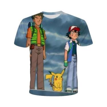 Imagem de Camiseta Infantil Pokemon Pikachu 3D De Manga Curta, Moda Casual, Moda