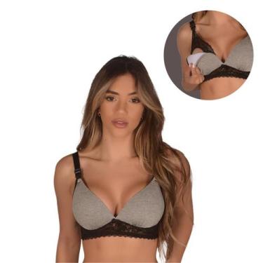 Imagem de Sutiã de Amamentação com Bojo Soft e Detalhes em Renda Sutian Reforçad