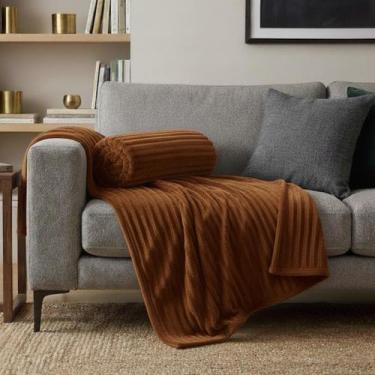 Imagem de Manta Casal Microfibra Canelada Soft 2,00m X 1,80m Cobertor Macio Avel