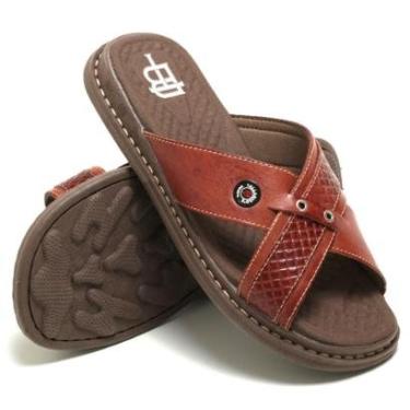 Imagem de Sandália Antistress Chinelo Masculino Ortopédico Couro-Masculino