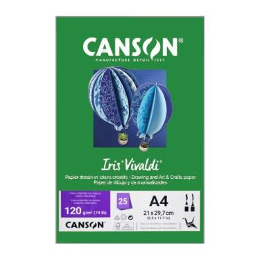 Imagem de Papel Canson A4 Iris Vivaldi 120g 25Fls - Escolha a cor, Verde Escuro