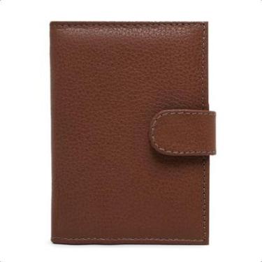 Imagem de Carteira Feminina Em Couro Fechamento Botão de Pressão Porta Cartão Cédulas Cabe CNH RG Clássica-Feminino