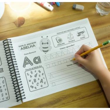 Imagem de Kit Caderno Caligrafia Infantil Bastão E Cursiva A5 - Loja Raptor Art