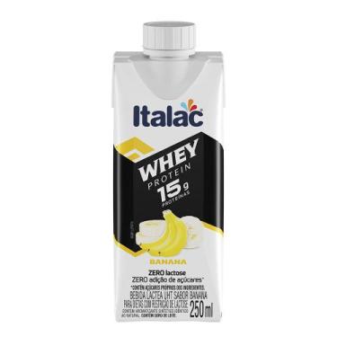 Imagem de Whey Protein Sabor Banana Sem Açúcar Italac 250ml, Banana, 250ml