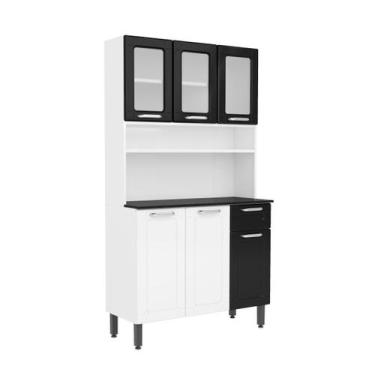 Imagem de Cozinha Compacta em Aço com Vidro 1 Gaveta D Maria Bertolini, Branco/P