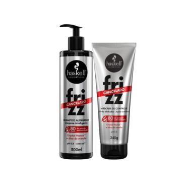 Imagem de Kit Haskell Frizz Cancelado Shampoo 300ml + Máscara 240g  Anti Frizz, 
