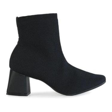 Imagem de BOTA SALTO BLOCO KNIT BEBECE T4414-243-Feminino