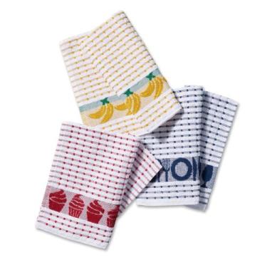 Imagem de Pano De Prato Copa Atoalhado Teka Gourmet Kit 5 Peças - Rubber Store