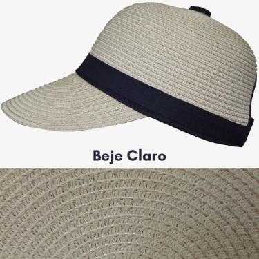 Imagem de Chapéu Feminino De Palha Boné Para Praia/Sol Com Regulagem De Tamanho 