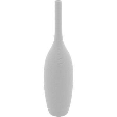 Imagem de VASO DECORATIVO ENFEITE PLANTA CERÂMICA 38x9x9cm BRANCO