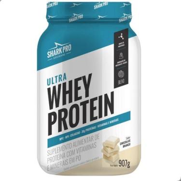 Imagem de Ultra Whey Protein Albumina Colageno Pote 900g Shark Pro, Chocolate Br
