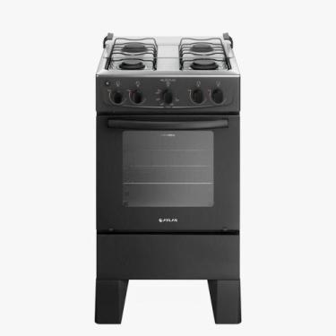 Imagem de Fogão 4 Bocas Atlas Automático Mesa de Inox Milão Plus Preto, Bivolt