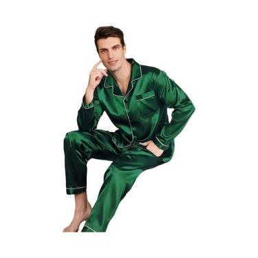 Imagem de Conjuntos De Pijamas Para Homens plus Size Em Microfibra De Seda, Cami