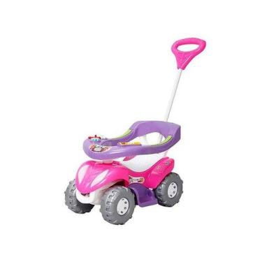 Imagem de Carrinho Passeio Flores Infantil Pedal Motoca Buzina Hastes - Calesita