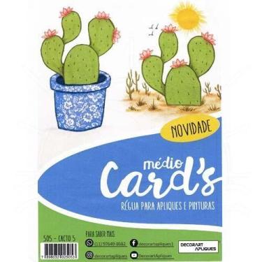 Imagem de Régua Médio Cards Apliques e Pinturas - Cactos 05 - Decorart