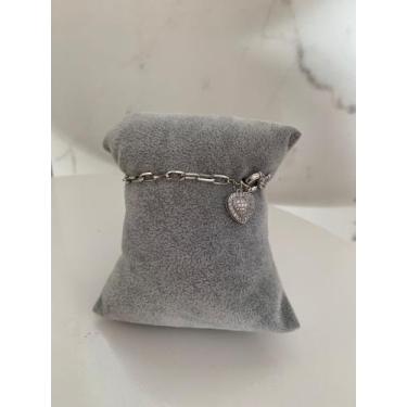Imagem de Pulseira Feminina com Pingente prata - Milla Acessórios