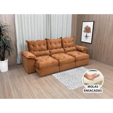 Imagem de Sofá Retrátil Reclinável 2,70 m Terracota 509 Aconchego - Alpoim