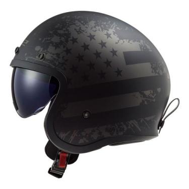 Imagem de Capacete LS2 Aberto Spitfire Black Flag Preto Fosco Masculino e Femini