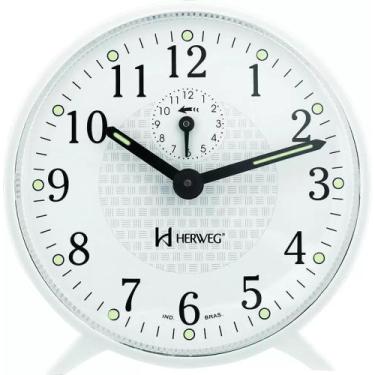 Imagem de Despertador Analógico Mecânico Herweg BRANC0 2220
