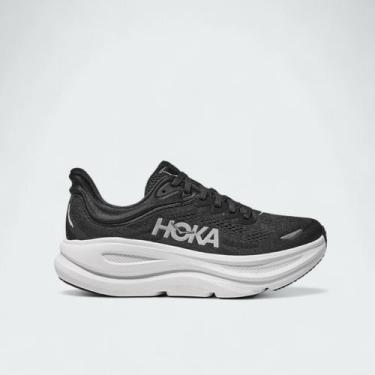 Imagem de Tênis de Corrida Hoka Bondi 9 Masculino, 40, Preto, Branco