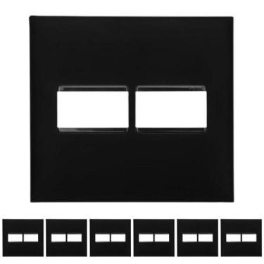 Imagem de Kit 7 Placa 4x4 2 Módulos Preta 618511PT Legrand PialPlus+