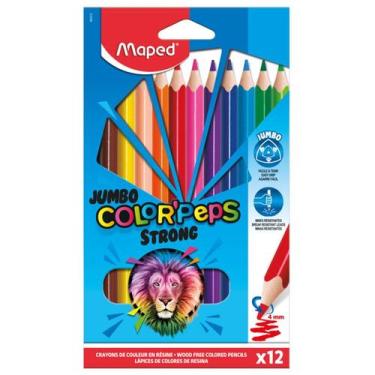 Imagem de Lápis de Cor Jumbo Color Peps Strong Maped - 12 Cores + Lápis Grafite