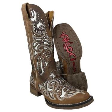 Imagem de Bota Texana Country Feminina Goyazes Couro Dallas Fex Ref.233201-CF, 3