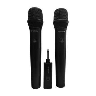 Imagem de Microfone Duplo Sem Fio Profissional AR200 Preto - LESON